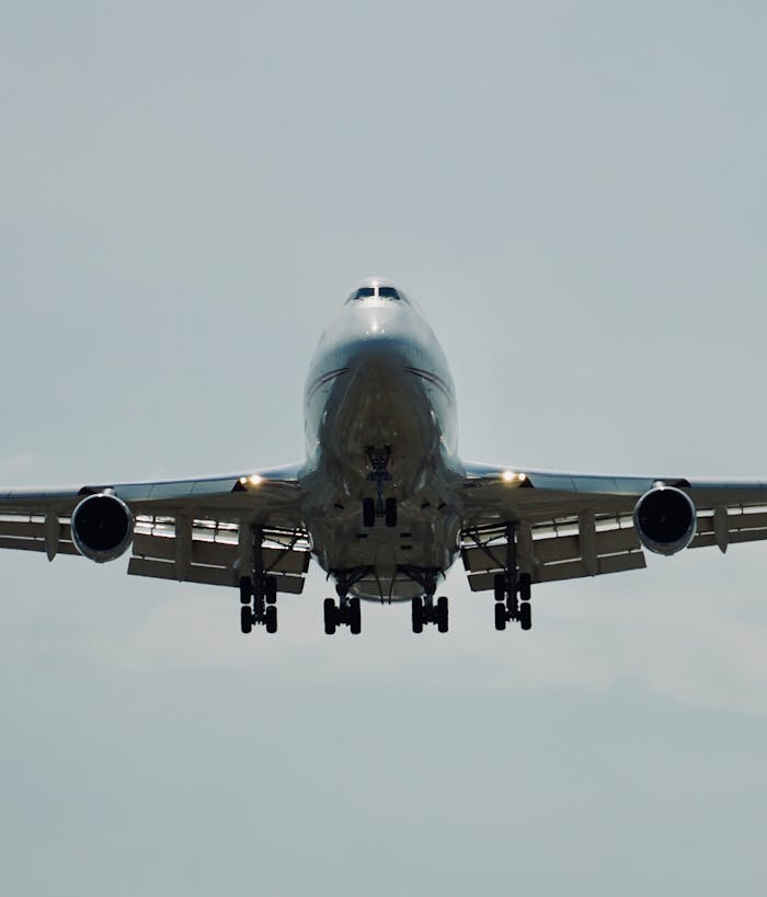 Crafting Captivating Headlines: Your awesome post title goes here A passenger airplane taking off against a clear sky seen from the front.